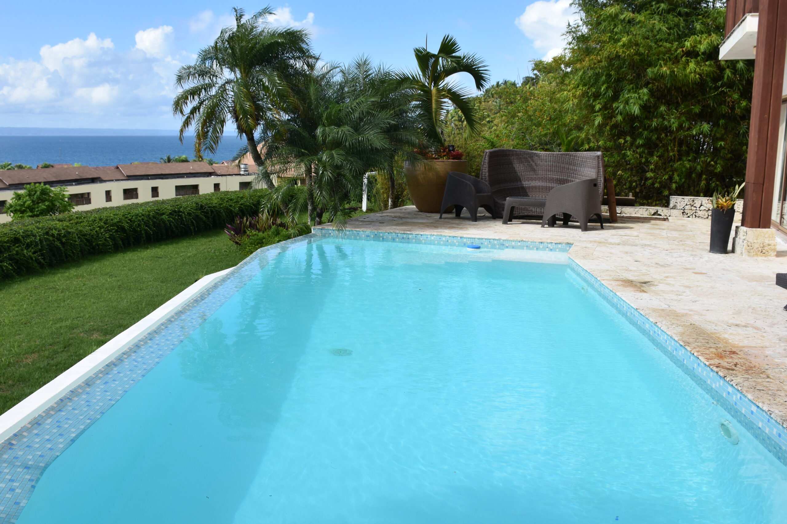 Private pool and patio.