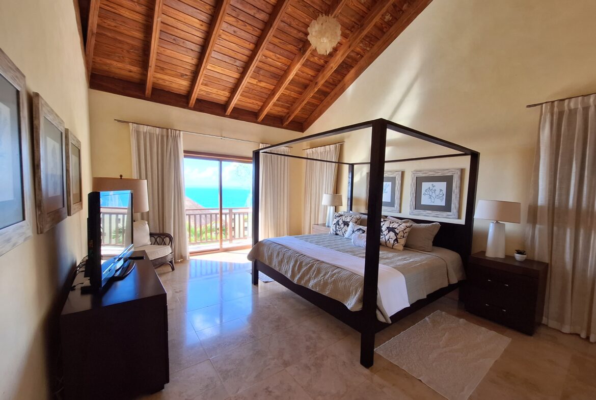 Wide angle view of upstairs bedroom one.