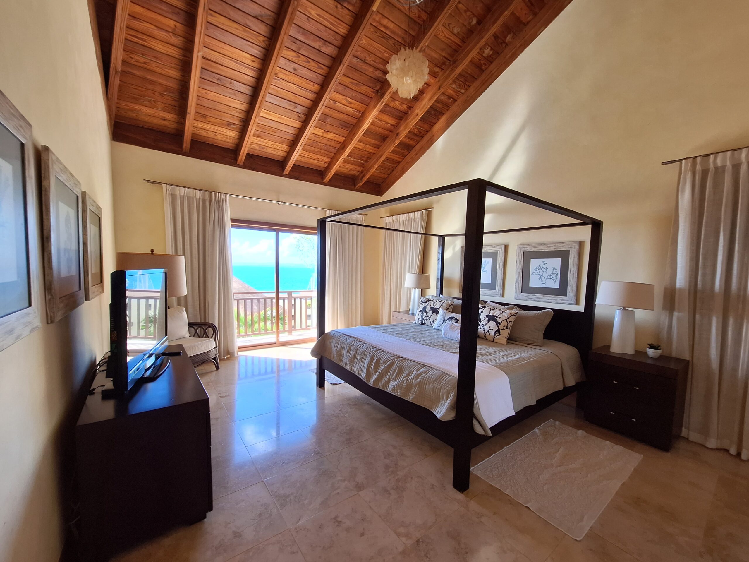 Wide angle view of upstairs bedroom one.