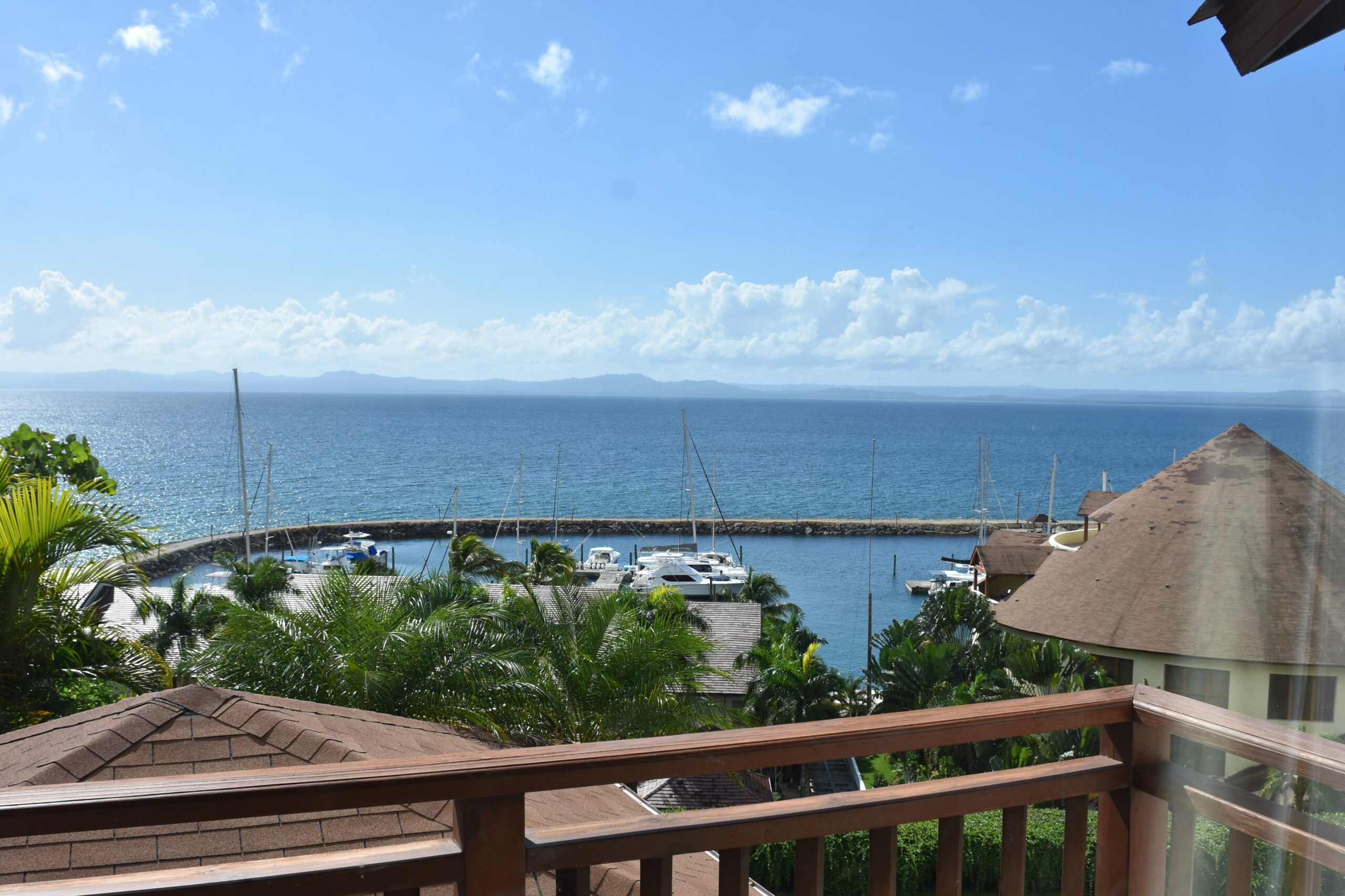 View from upstairs bedroom balcony.