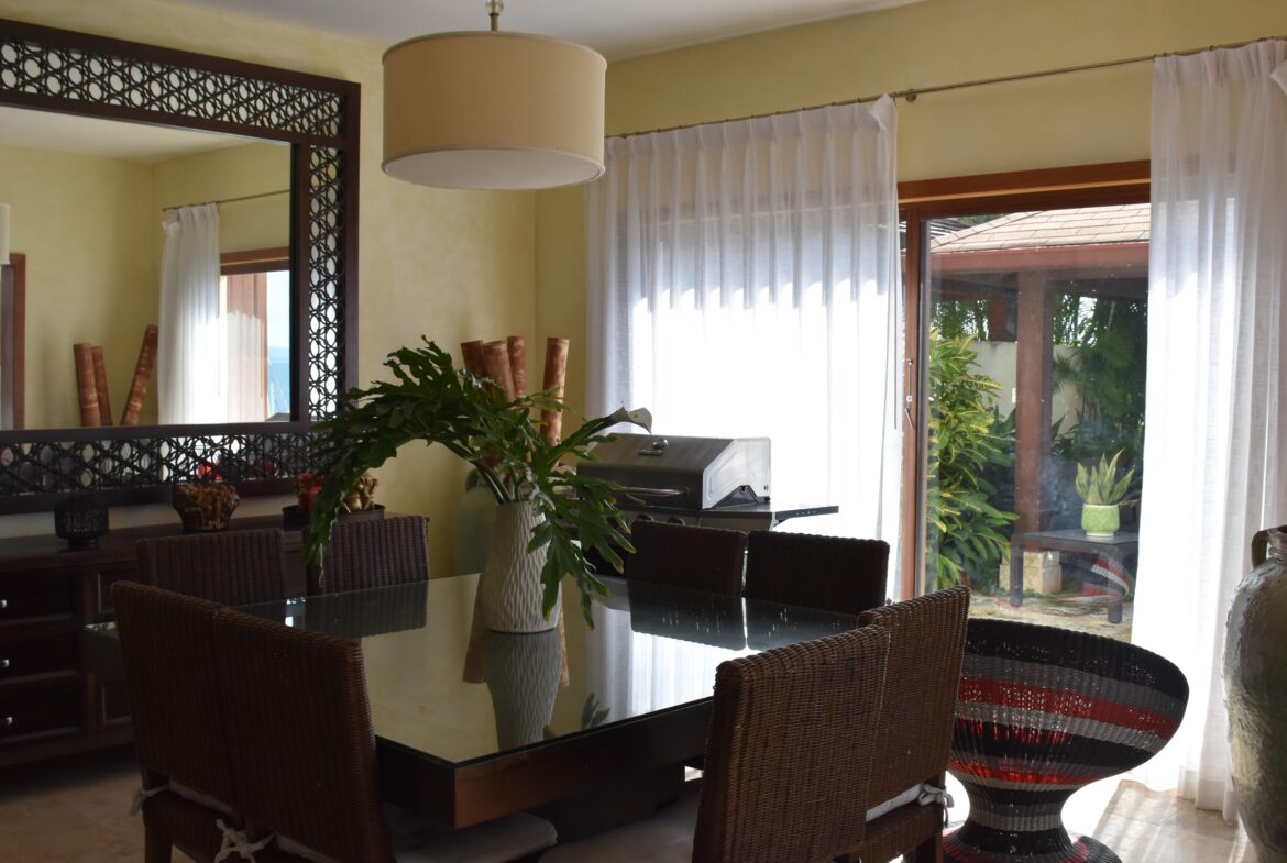 Downstairs indoor dining.