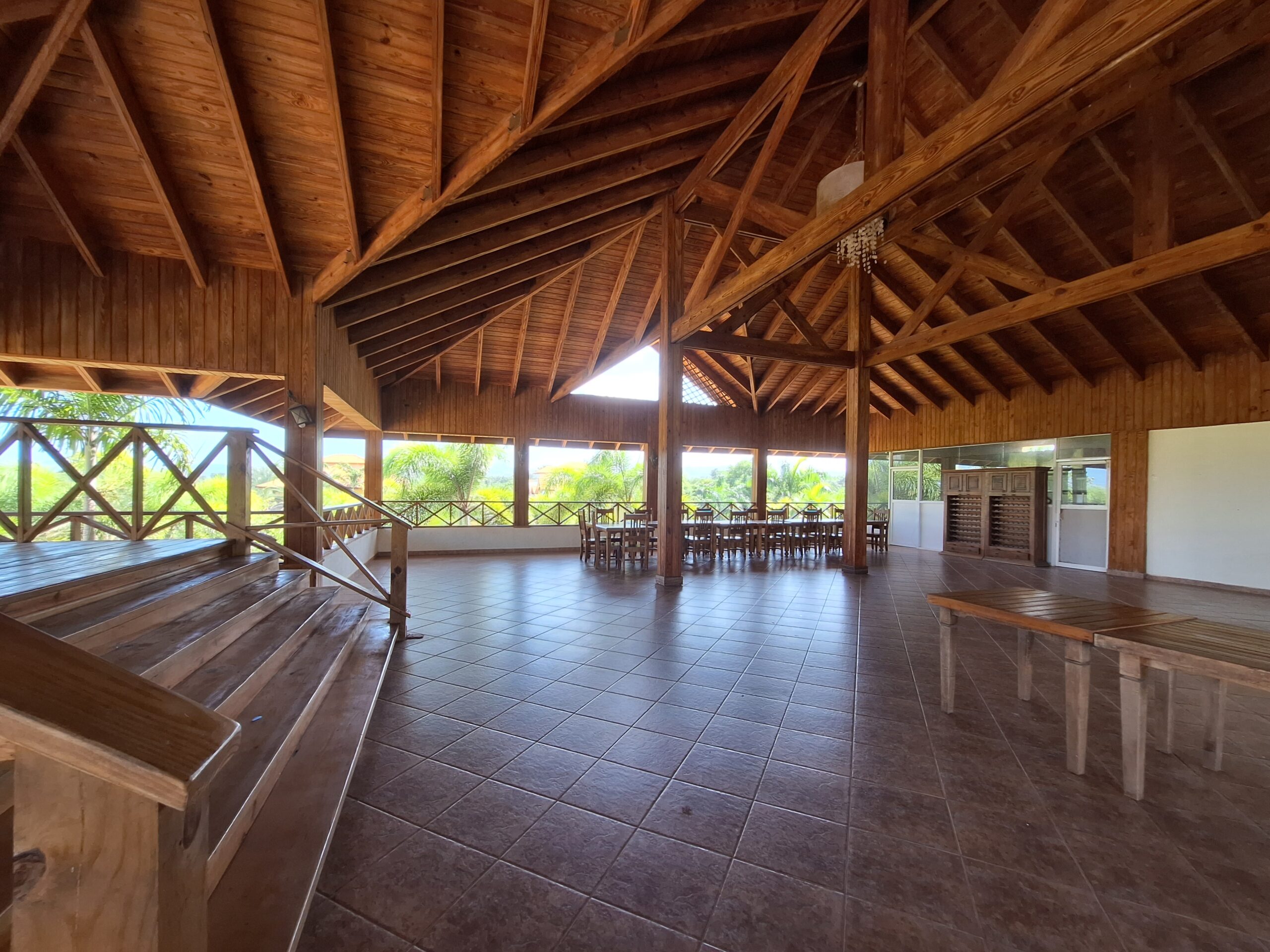 Wide angle upstairs banquet facility.